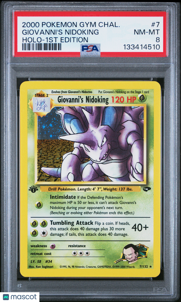 2000 Pokemon Gym Challenge Giovanni's Nidoking Holo-1st Edition PSA 8 #7